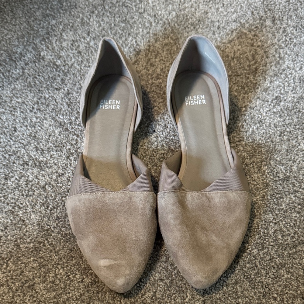 Eileen Fisher Women's Beige Suede Loafers